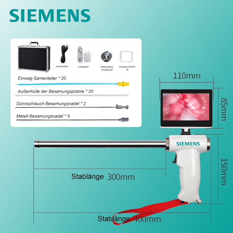 [Standardversion (universell für Rinder, Schweine, Schafe und Pferde)] Siemens visuelle Besamungspistole + dünne Besamungsnadeln * 2 + Metallbesamungsnadeln * 5 + Besamungsschlauchhülsen * 20 + Einweg-Besamungsröhrchen * 20 + weiteres Zubehör